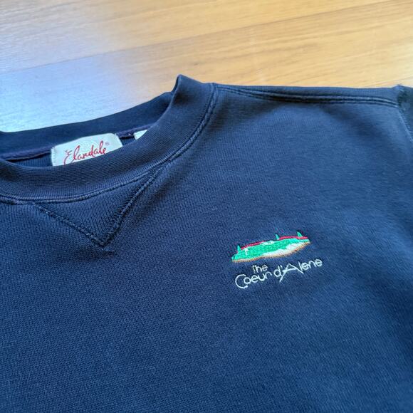 Women's The Coeur d'Alene Luxury Idaho Resort Blue Crewneck Sweatshirt Sz Small - Picture 5 of 5